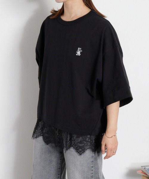 cepo(セポ)の「〈BLUEDY〉ショートスリーブワイドTee(Tシャツ/カットソー・レディース・オフホワイト/グレー/ホワイト系その他/ブラック・M)」の18枚目の写真
