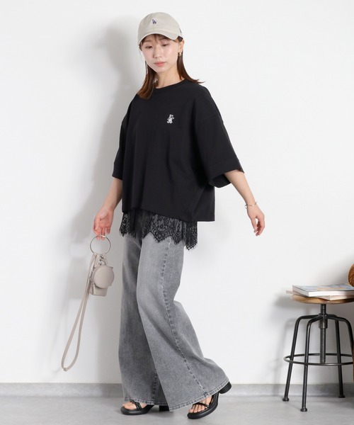 cepo(セポ)の「〈BLUEDY〉ショートスリーブワイドTee(Tシャツ/カットソー・レディース・オフホワイト/グレー/ホワイト系その他/ブラック・M)」の16枚目の写真