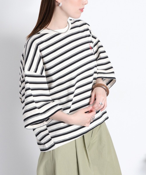 cepo(セポ)の「〈BLUEDY〉ショートスリーブワイドTee(Tシャツ/カットソー・レディース・オフホワイト/グレー/ホワイト系その他/ブラック・M)」の9枚目の写真
