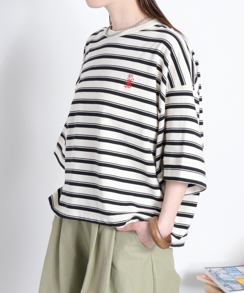 cepo(セポ)の「〈BLUEDY〉ショートスリーブワイドTee(Tシャツ/カットソー・レディース・オフホワイト/グレー/ホワイト系その他/ブラック・M)」の5枚目の写真