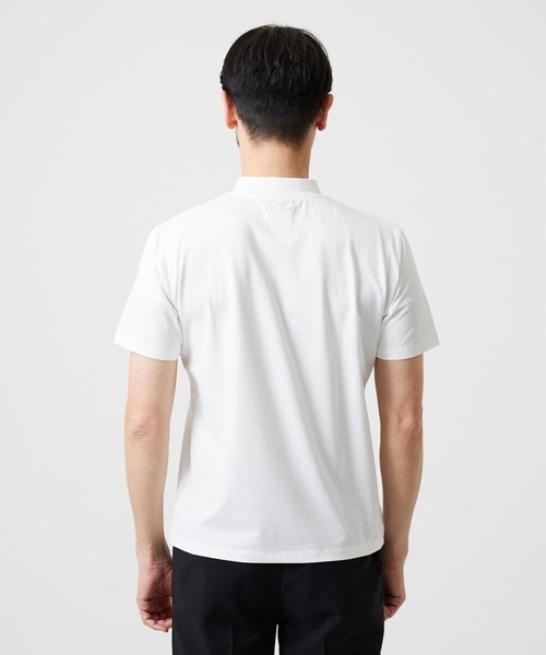 MICHEL KLEIN HOMME (ミッシェルクランオム)の「モックネックハーフジップ半袖カットソー(Tシャツ/カットソー・メンズ・ホワイト/ブラック・MEDIUM/X-LARGE/LARGE)」の5枚目の写真