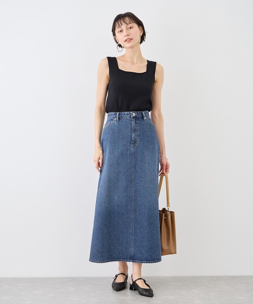 ROPE' PICNIC（ロペピクニック）の「パールキラキラビジューデニムスカート（デニムスカート・レディース・ネイビー/ブルー・S/M）」の20枚目の写真