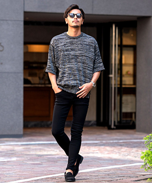 CavariA(キャバリア)の「『CavariA/キャバリア』【接触冷感】ウォッシャブル半袖ニット(Tシャツ/カットソー・メンズ・グレイッシュベージュ/グレー/ネイビー/チャコールグレー/サックスブルー/ブラック・L/XL/M)」の10枚目の写真