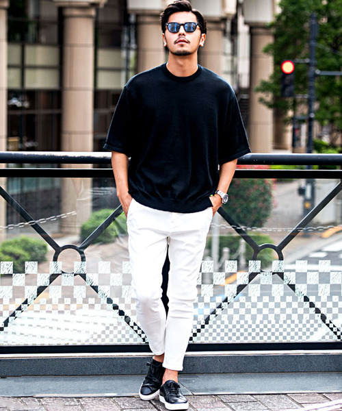CavariA(キャバリア)の「『CavariA/キャバリア』【接触冷感】ウォッシャブル半袖ニット(Tシャツ/カットソー・メンズ・グレイッシュベージュ/グレー/ネイビー/チャコールグレー/サックスブルー/ブラック・L/XL/M)」の9枚目の写真
