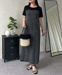 prose verse（プロズヴェール）の「ストレッチデニムドッキングワンピース（ワンピース）」