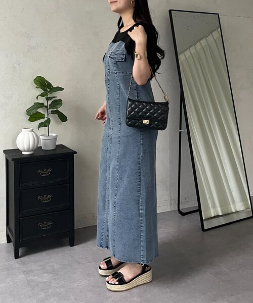 prose verse(プロズヴェール)の「ストレッチデニムドッキングワンピース(ワンピース・レディース・ブルー/ブラック・PL/PM/LARGE/MEDIUM)」の14枚目の写真