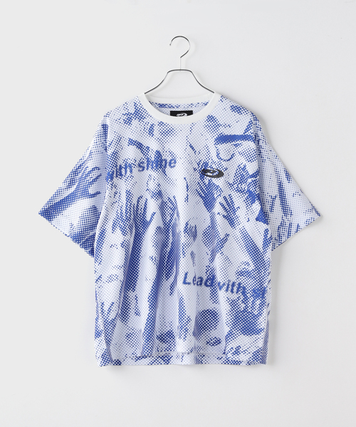 MARK POINT(マークポイント)の「MARK POINT / マークポイント H UP MESH SHIRTS(Tシャツ/カットソー・メンズ・ホワイト/ブラック・MEDIUM/LARGE)」の2枚目の写真