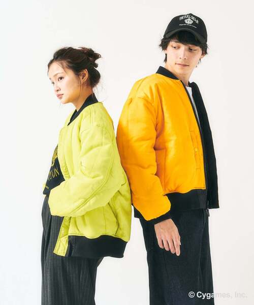 417 EDIFICE(フォーワンセブンエディフィス)の「【ウマ娘 × 417 EDIFICE】 Reversible MA1(MA-1・メンズ・イエロー/オレンジ・MEDIUM/SMALL/X-LARGE/LARGE)」の4枚目の写真