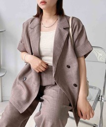 AS KNOW AS plus（アズノゥアズプラス）の「〇ダブル 半袖テーラードジャケット セットアップ対応 【WEB限定アイテム】（テーラードジャケット）」