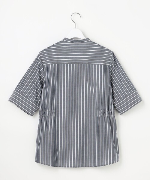 J.PRESS(ジェイプレス)の「【シーンレスに活躍】セルロースカラミストライプ バンドカラー ブラウス(シャツ/ブラウス・レディース・スカイブルー系1/ネイビー系1/ホワイト系1・T13/T15)」の13枚目の写真