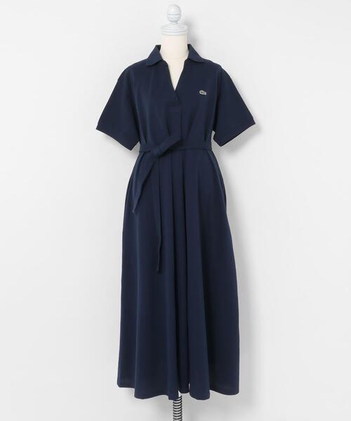 LACOSTE(ラコステ)の「LACOSTE スキッパーネックポロドレス(ワンピース・レディース・ネイビー/ブラック・36)」の2枚目の写真