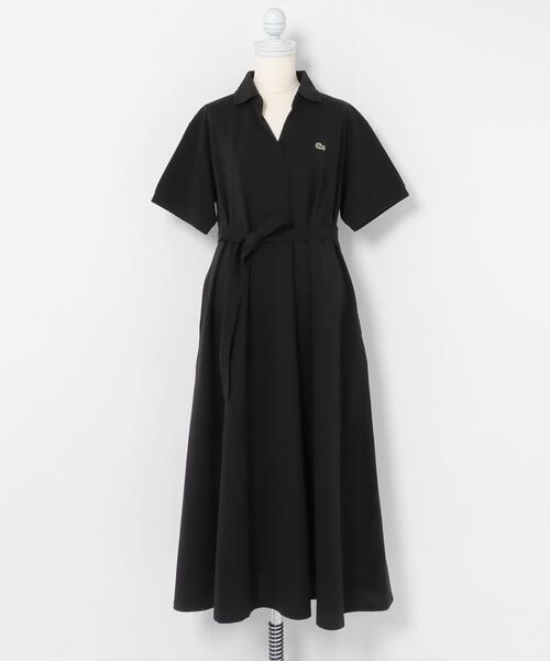 LACOSTE(ラコステ)の「LACOSTE スキッパーネックポロドレス(ワンピース・レディース・ネイビー/ブラック・36)」の1枚目の写真