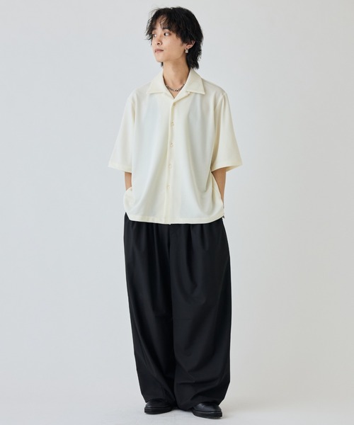 Lui's（ルイス）の「コードピケオープンカラー半袖シャツ（シャツ/ブラウス・メンズ・ホワイト/グレー/ブラック・S/M）」の19枚目の写真