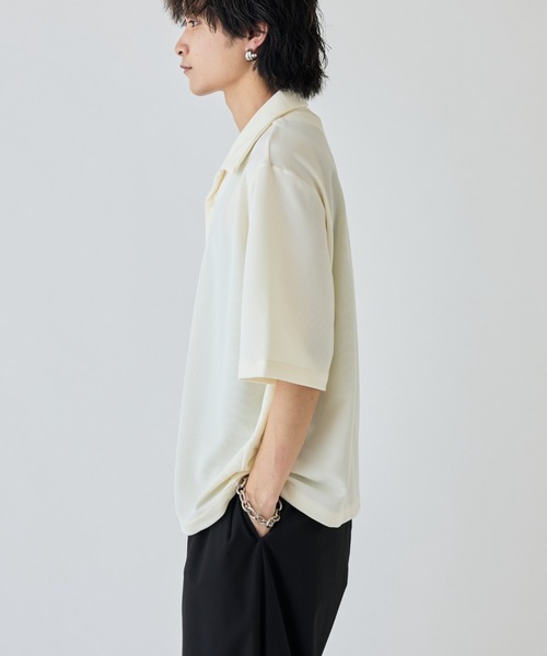 Lui's（ルイス）の「コードピケオープンカラー半袖シャツ（シャツ/ブラウス・メンズ・ホワイト/グレー/ブラック・S/M）」の16枚目の写真