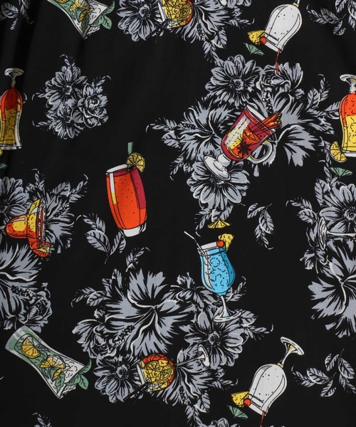 ANPAS(アンパス)の「Rayon Patterned Aloha Shirt / レーヨン 総柄 アロハシャツ オープンカラー 開襟シャツ メンズ トップス ハワイアンシャツ 半袖(シャツ/ブラウス・メンズ・グレー系/レッド系/ブラック系/ホワイト系/ネイビー系・L/LL/M)」の17枚目の写真