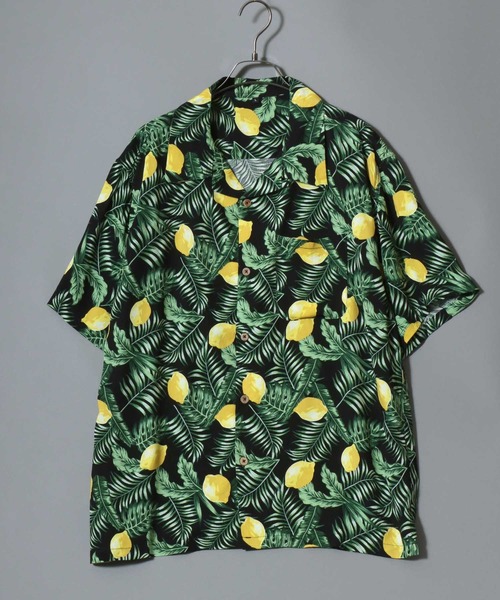 ANPAS(アンパス)の「Rayon Patterned Aloha Shirt / レーヨン 総柄 アロハシャツ オープンカラー 開襟シャツ メンズ トップス ハワイアンシャツ 半袖(シャツ/ブラウス・メンズ・グレー系/レッド系/ブラック系/ホワイト系/ネイビー系・L/LL/M)」の14枚目の写真