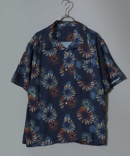 ANPAS(アンパス)の「Rayon Patterned Aloha Shirt / レーヨン 総柄 アロハシャツ オープンカラー 開襟シャツ メンズ トップス ハワイアンシャツ 半袖(シャツ/ブラウス・メンズ・グレー系/レッド系/ブラック系/ホワイト系/ネイビー系・L/LL/M)」の18枚目の写真