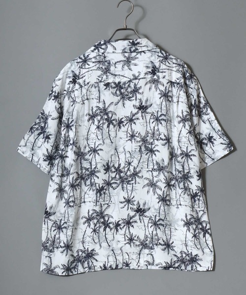 ANPAS(アンパス)の「Rayon Patterned Aloha Shirt / レーヨン 総柄 アロハシャツ オープンカラー 開襟シャツ メンズ トップス ハワイアンシャツ 半袖(シャツ/ブラウス・メンズ・グレー系/レッド系/ブラック系/ホワイト系/ネイビー系・L/LL/M)」の7枚目の写真