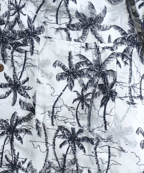 ANPAS(アンパス)の「Rayon Patterned Aloha Shirt / レーヨン 総柄 アロハシャツ オープンカラー 開襟シャツ メンズ トップス ハワイアンシャツ 半袖(シャツ/ブラウス・メンズ・グレー系/レッド系/ブラック系/ホワイト系/ネイビー系・L/LL/M)」の13枚目の写真