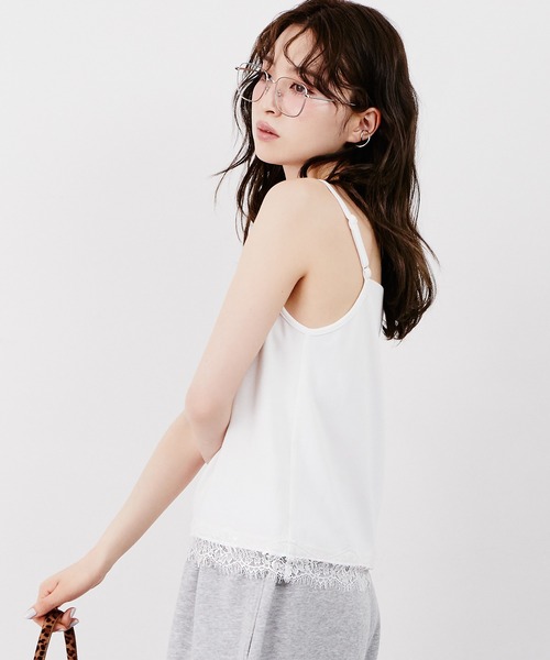 Tiny EDEN(タイニーエデン)の「レース付きリブキャミソール(キャミソール・レディース・ホワイト/ブラック・FREE)」の21枚目の写真
