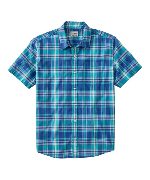 L.L.Bean(エルエルビーン)の「マドラス・シャツ、半袖 スライトリー・フィット 米国フィット・レギュラー(シャツ/ブラウス・メンズ・ブルー系その他2/オレンジ系その他/イエロー系その他/パープル系その他/ブルー系その他/ピンク系その他・MEDIUM/SMALL/LARGE)」の2枚目の写真