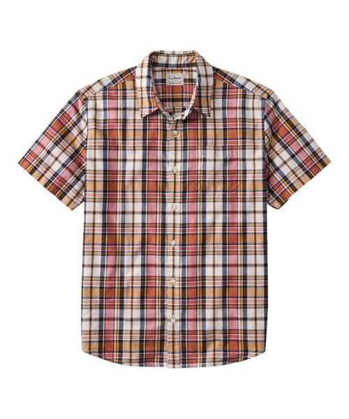 L.L.Bean(エルエルビーン)の「マドラス・シャツ、半袖 スライトリー・フィット 米国フィット・レギュラー(シャツ/ブラウス・メンズ・ブルー系その他2/オレンジ系その他/イエロー系その他/パープル系その他/ブルー系その他/ピンク系その他・MEDIUM/SMALL/LARGE)」の6枚目の写真
