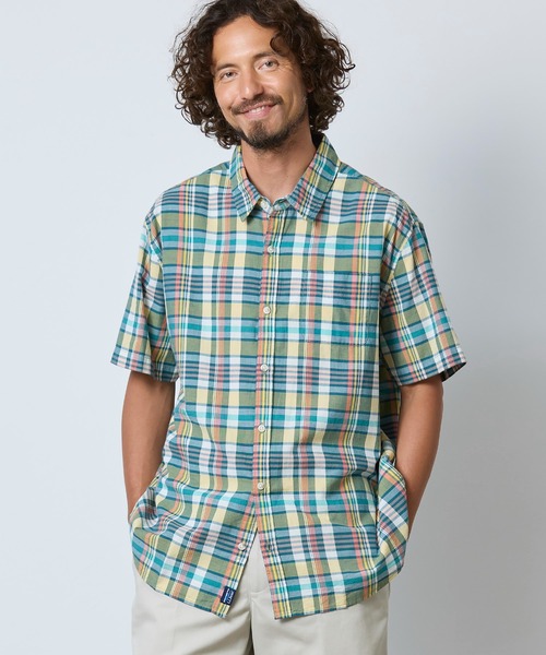 L.L.Bean(エルエルビーン)の「マドラス・シャツ、半袖 スライトリー・フィット 米国フィット・レギュラー(シャツ/ブラウス・メンズ・ブルー系その他2/オレンジ系その他/イエロー系その他/パープル系その他/ブルー系その他/ピンク系その他・MEDIUM/SMALL/LARGE)」の20枚目の写真