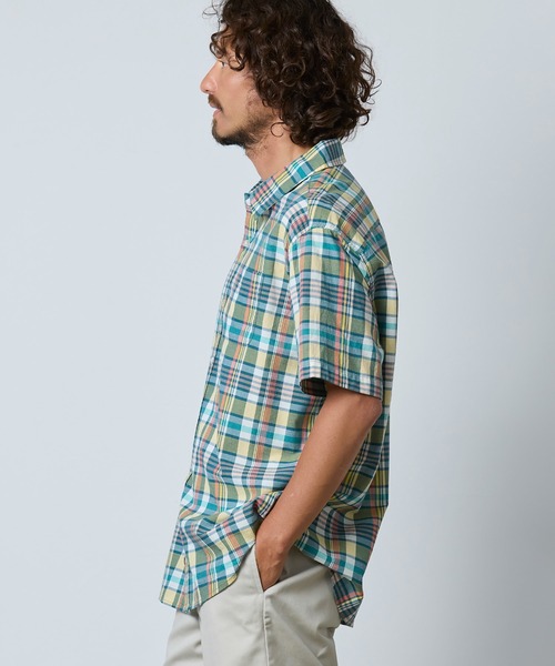 L.L.Bean(エルエルビーン)の「マドラス・シャツ、半袖 スライトリー・フィット 米国フィット・レギュラー(シャツ/ブラウス・メンズ・ブルー系その他2/オレンジ系その他/イエロー系その他/パープル系その他/ブルー系その他/ピンク系その他・MEDIUM/SMALL/LARGE)」の22枚目の写真