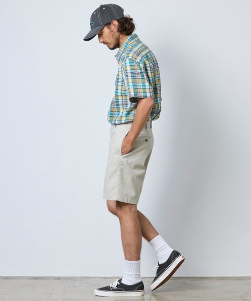 L.L.Bean(エルエルビーン)の「マドラス・シャツ、半袖 スライトリー・フィット 米国フィット・レギュラー(シャツ/ブラウス・メンズ・ブルー系その他2/オレンジ系その他/イエロー系その他/パープル系その他/ブルー系その他/ピンク系その他・MEDIUM/SMALL/LARGE)」の15枚目の写真