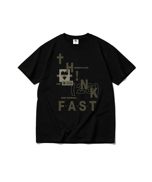 VENHIT(ベンヒット)の「Think Fast クールコットン半袖Tシャツ(Tシャツ/カットソー・レディース・ホワイト/クリーム/ブラック・SMALL/MEDIUM/LARGE/X-LARGE)」の2枚目の写真