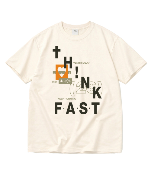 VENHIT(ベンヒット)の「Think Fast クールコットン半袖Tシャツ(Tシャツ/カットソー・レディース・ホワイト/クリーム/ブラック・SMALL/MEDIUM/LARGE/X-LARGE)」の4枚目の写真
