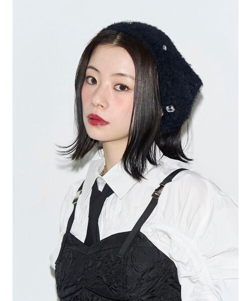 jouetie（ジュエティ）の「【kaorinomori×jouetie】ビジューバブーシュカ（その他ヘアアクセサリー・レディース・ブラック/グレー・FREE）」の2枚目の写真
