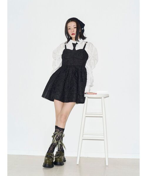 jouetie(ジュエティ)の「【kaorinomori×jouetie】ビジューバブーシュカ(その他ヘアアクセサリー・レディース・ブラック/グレー・FREE)」の6枚目の写真