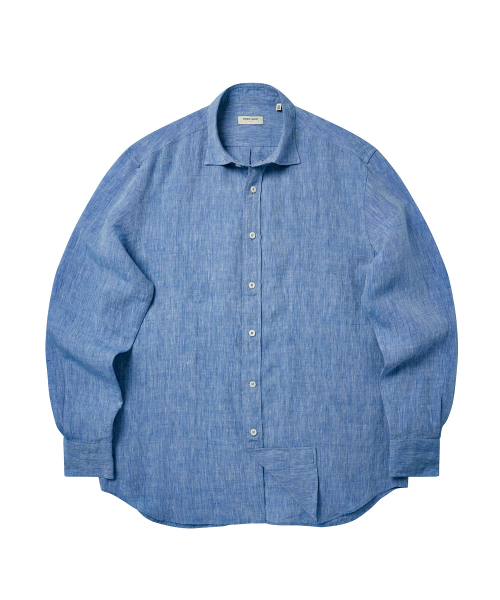 PRODESHIRT（プロデシャツ）の「[レギュラー]L-420 プレミアムリネンコットンシャツ (オーシャンブルー)（シャツ/ブラウス・メンズ・その他・M(48)/L(50)/XL/52）」の2枚目の写真