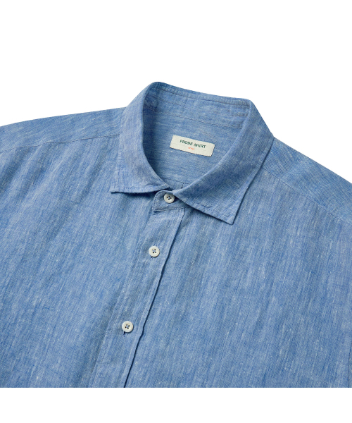 PRODESHIRT（プロデシャツ）の「[レギュラー]L-420 プレミアムリネンコットンシャツ (オーシャンブルー)（シャツ/ブラウス・メンズ・その他・M(48)/L(50)/XL/52）」の4枚目の写真