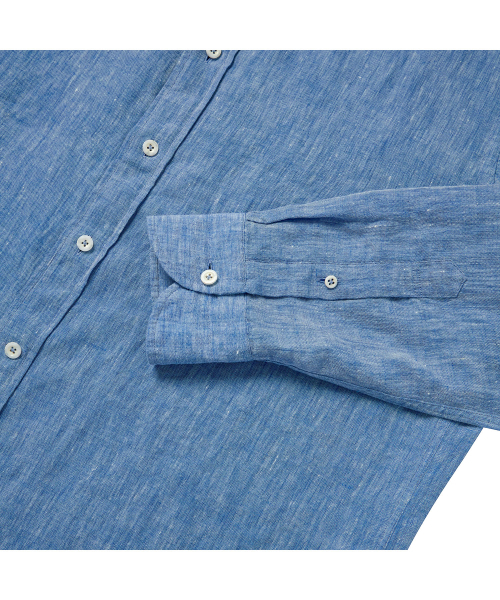 PRODESHIRT（プロデシャツ）の「[レギュラー]L-420 プレミアムリネンコットンシャツ (オーシャンブルー)（シャツ/ブラウス・メンズ・その他・M(48)/L(50)/XL/52）」の6枚目の写真