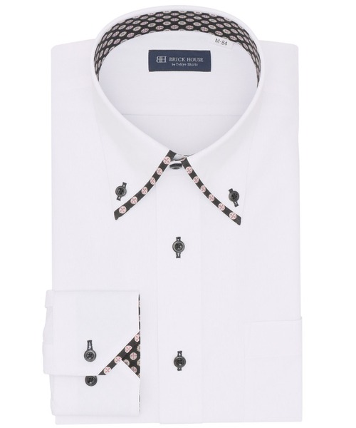 TOKYO SHIRTS(トウキョウシャツ)の「形態安定ノンアイロン ボタンダウン 長袖ストレッチビジネスワイシャツ(ビジネスシャツ・メンズ・ホワイト・首回り39cm-裄丈80cm/首回り39cm-裄丈84cm/首回り41cm-裄丈82cm/首回り41cm-裄丈86cm/首回り42cm-裄丈82cm/首回り42cm-裄丈86cm/首回り43cm-裄丈82cm/首回り43cm-裄丈86cm)」の1枚目の写真