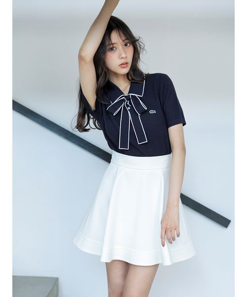 SNIDEL(スナイデル)の「LACOSTE/ボウタイポロニットプルオーバー(ニット/セーター・レディース・イエロー/ホワイト・F)」の10枚目の写真