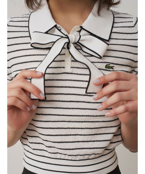 SNIDEL(スナイデル)の「LACOSTE/ボウタイポロニットプルオーバー(ニット/セーター・レディース・イエロー/ホワイト・F)」の14枚目の写真