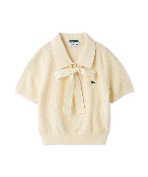 SNIDEL(スナイデル)の「LACOSTE/ボウタイポロニットプルオーバー(ニット/セーター・レディース・イエロー/ホワイト・F)」の8枚目の写真