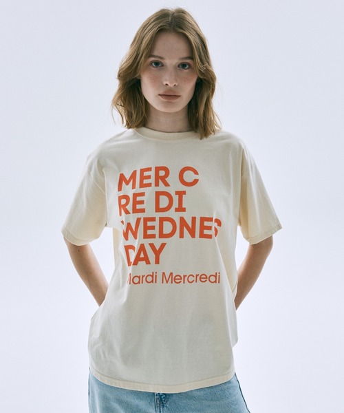 Mardi Mercredi(マルディメクルディ)の「TSHIRT DU MERCREDI / Tシャツ ドゥ メクルディ(Tシャツ/カットソー・レディース・ライトイエロー系/グリーン/ライトイエロー系1/ブルー/イエロー/ネイビー/ミント・FREE)」の6枚目の写真