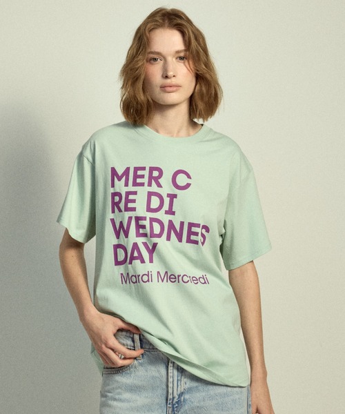 Mardi Mercredi(マルディメクルディ)の「TSHIRT DU MERCREDI / Tシャツ ドゥ メクルディ(Tシャツ/カットソー・レディース・ライトイエロー系/グリーン/ライトイエロー系1/ブルー/イエロー/ネイビー/ミント・FREE)」の2枚目の写真