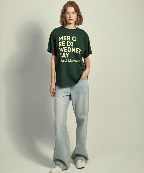 Mardi Mercredi(マルディメクルディ)の「TSHIRT DU MERCREDI / Tシャツ ドゥ メクルディ(Tシャツ/カットソー・レディース・ライトイエロー系/グリーン/ライトイエロー系1/ブルー/イエロー/ネイビー/ミント・FREE)」の9枚目の写真