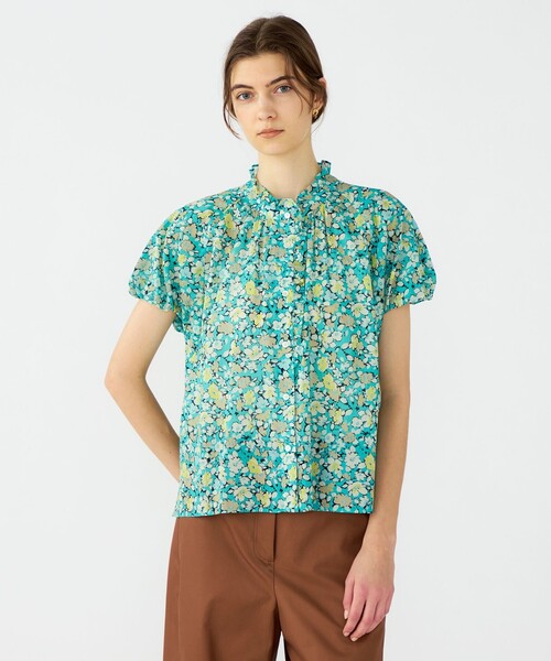 BALLSEY(ボールジィ)の「リルフラワープリント フリルカラーブラウス(シャツ/ブラウス・レディース・ブラウン系その他/ブルー系その他・36)」の4枚目の写真