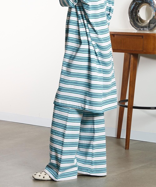 HANGTEN(ハンテン)の「(HANG TEN x TONY x GENE HEAVENS)FLARE PANTS(その他パンツ・レディース・ホワイト/ブルー/ブラック・ONE SIZE)」の4枚目の写真