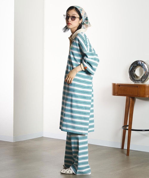 HANGTEN(ハンテン)の「(HANG TEN x TONY x GENE HEAVENS)FLARE PANTS(その他パンツ・レディース・ホワイト/ブルー/ブラック・ONE SIZE)」の7枚目の写真