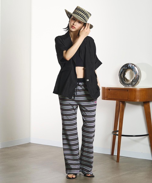 HANGTEN(ハンテン)の「(HANG TEN x TONY x GENE HEAVENS)FLARE PANTS(その他パンツ・レディース・ホワイト/ブルー/ブラック・ONE SIZE)」の11枚目の写真