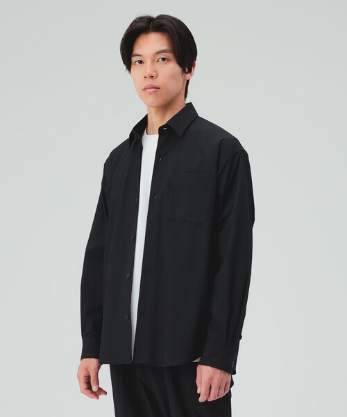 BEAMS HEART(ビームスハート)の「ミニリップストップ ナイロン シャツ(接触冷感)(シャツ/ブラウス・メンズ・ブラック/グレー・MEDIUM/SMALL/X-LARGE/LARGE)」の2枚目の写真