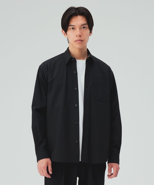 BEAMS HEART(ビームスハート)の「ミニリップストップ ナイロン シャツ(接触冷感)(シャツ/ブラウス・メンズ・ブラック/グレー・MEDIUM/SMALL/X-LARGE/LARGE)」の7枚目の写真