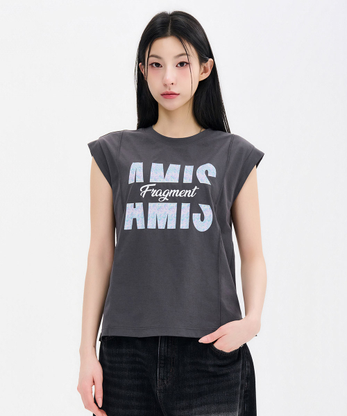 CHASECULT（チェイスカルト）の「レディースクールグラフィックスリーブレスTシャツ-FCRG5961E0L（Tシャツ/カットソー・レディース・チャコールグレー・85/90）」の2枚目の写真
